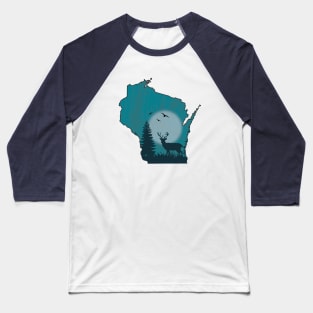 Wisconsin Deer Hunting Baseball T-Shirt